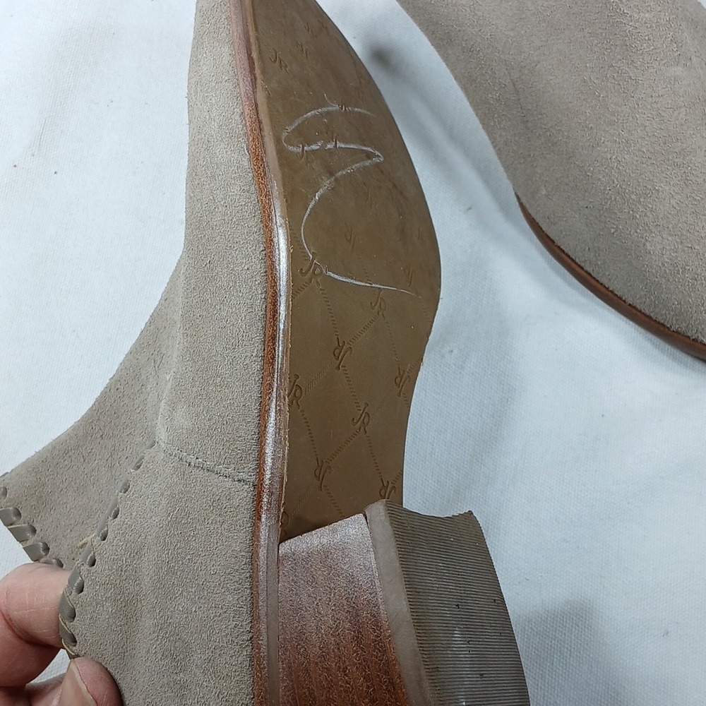 Jack Rogers Suede Womens Cutout Low Heel Ankle Boots in Taupe Leather size 8 - Picture 8 of 9